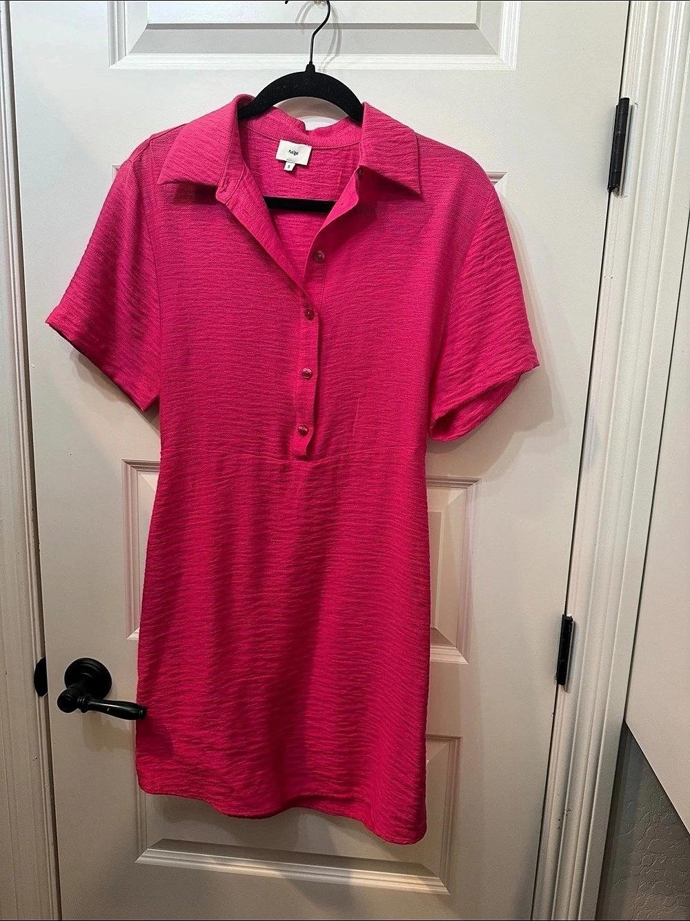 Ange Button Front Mini Dress in Pink Size Small Like New